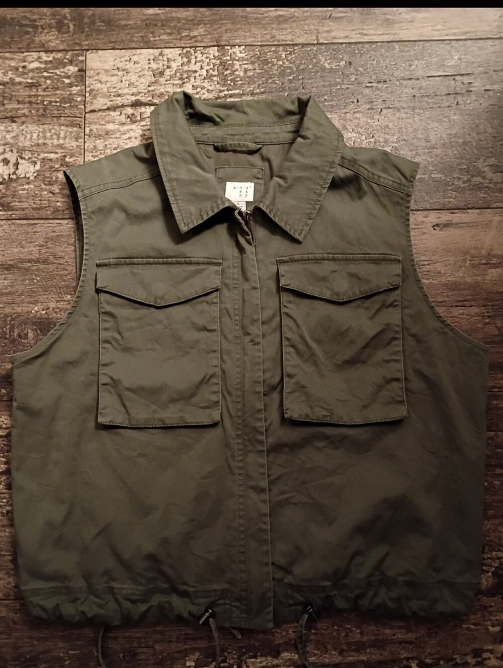 A New Day Army Green Utility Vest Size L